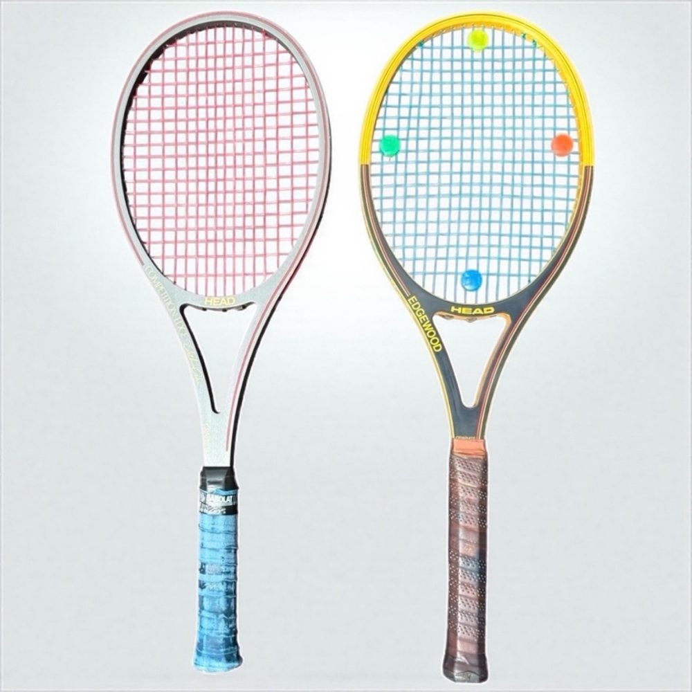 2 Vintage HEAD Edgewood & Competition Edge Adult Tennis Rackets